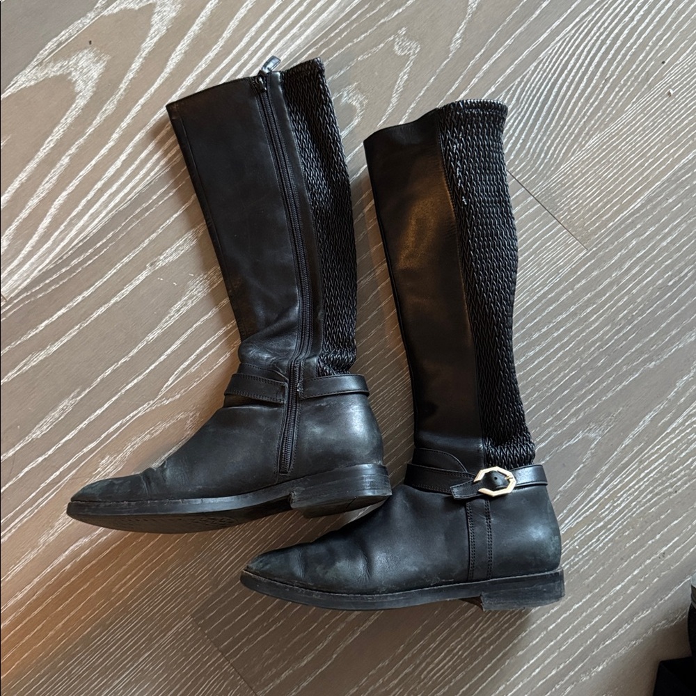 Cole Haan Black Leather Riding Boots